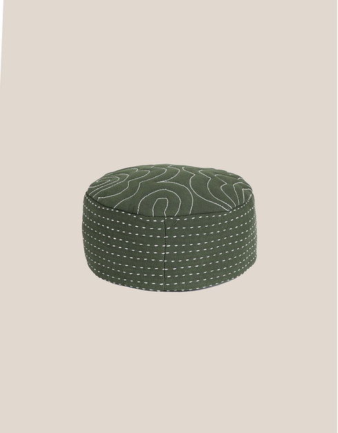 Reversible milton hat with embroidery with printed lining